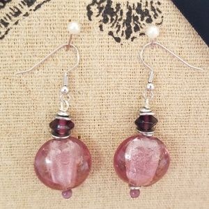 Purple dangle earrings